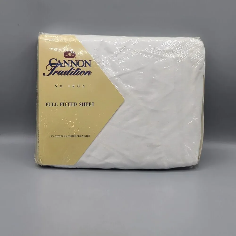 Cannon Tradition Full Fitted Sheet White Vanilla Creme Vintage Sealed